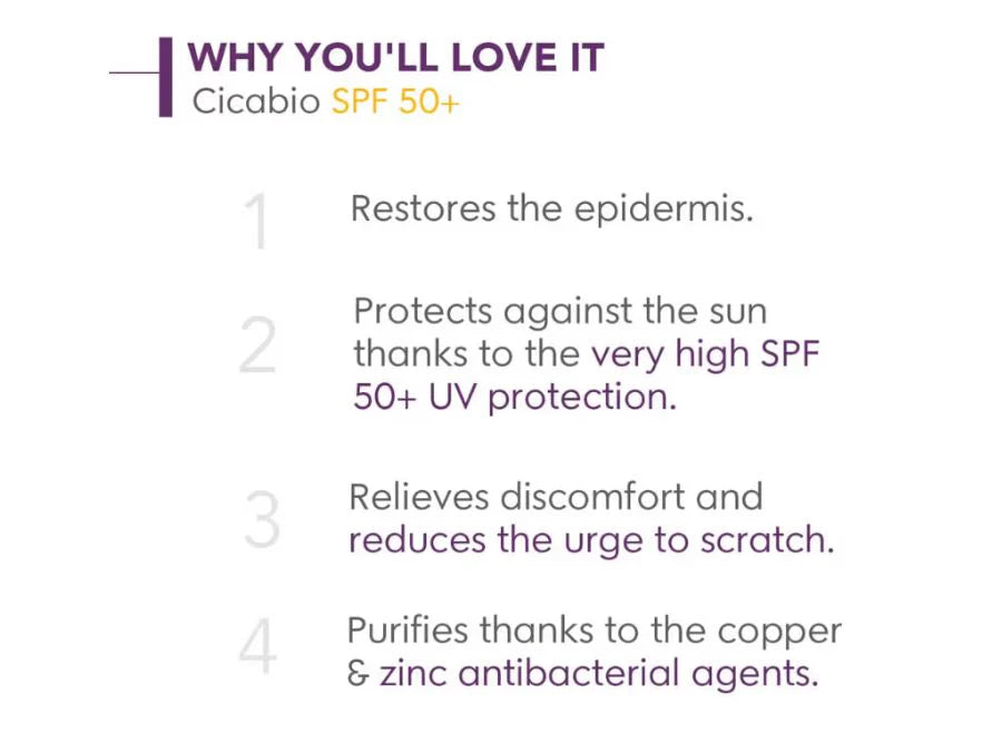 Bioderma Cicabio Creme+ Ultra-Repairing Soothing Cream Sunscreen SPF 50+