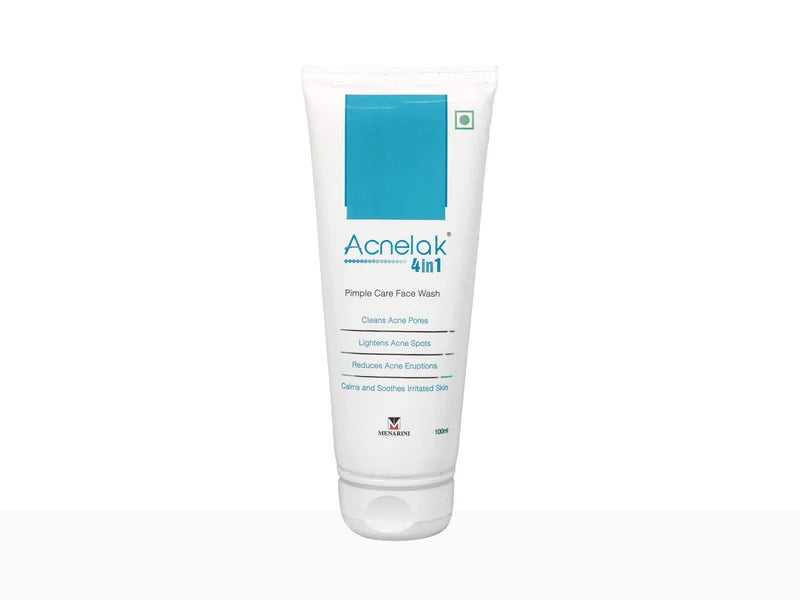 Acnelak 4in1 face wash tube on a white background