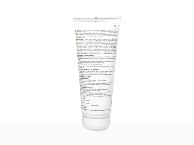 A clear plastic squeeze tube of hair product, shown from the back, featuring dense black text and a small green square logo near the top, set against a plain white background.