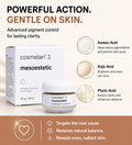 Cosmelan 2 mesoestetic skincare product with text on a white background