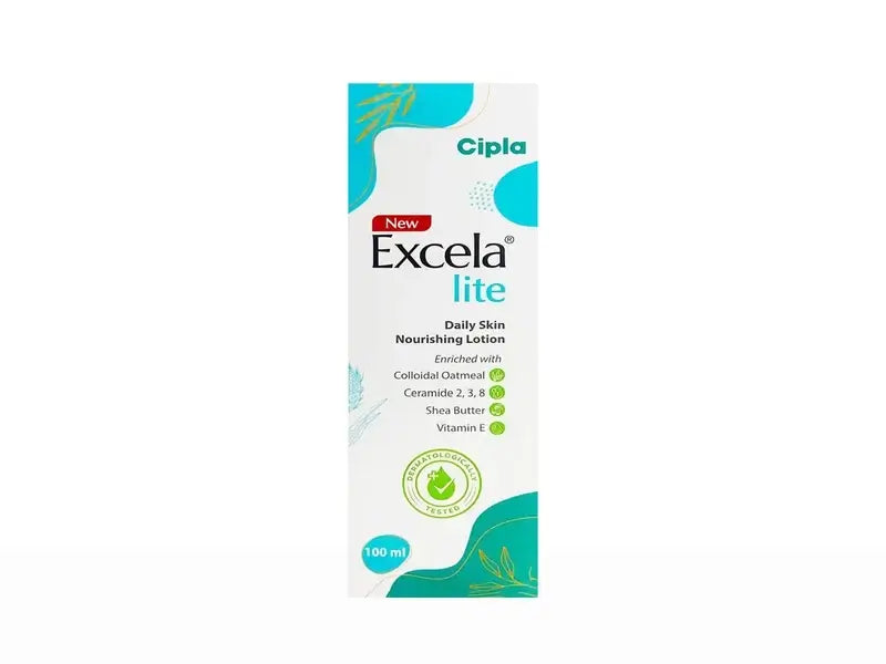 Cipla Excela Lite daily skin nourishing lotion packaging on a white background