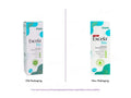 Comparison of old and new packaging for Excela lite on a white background