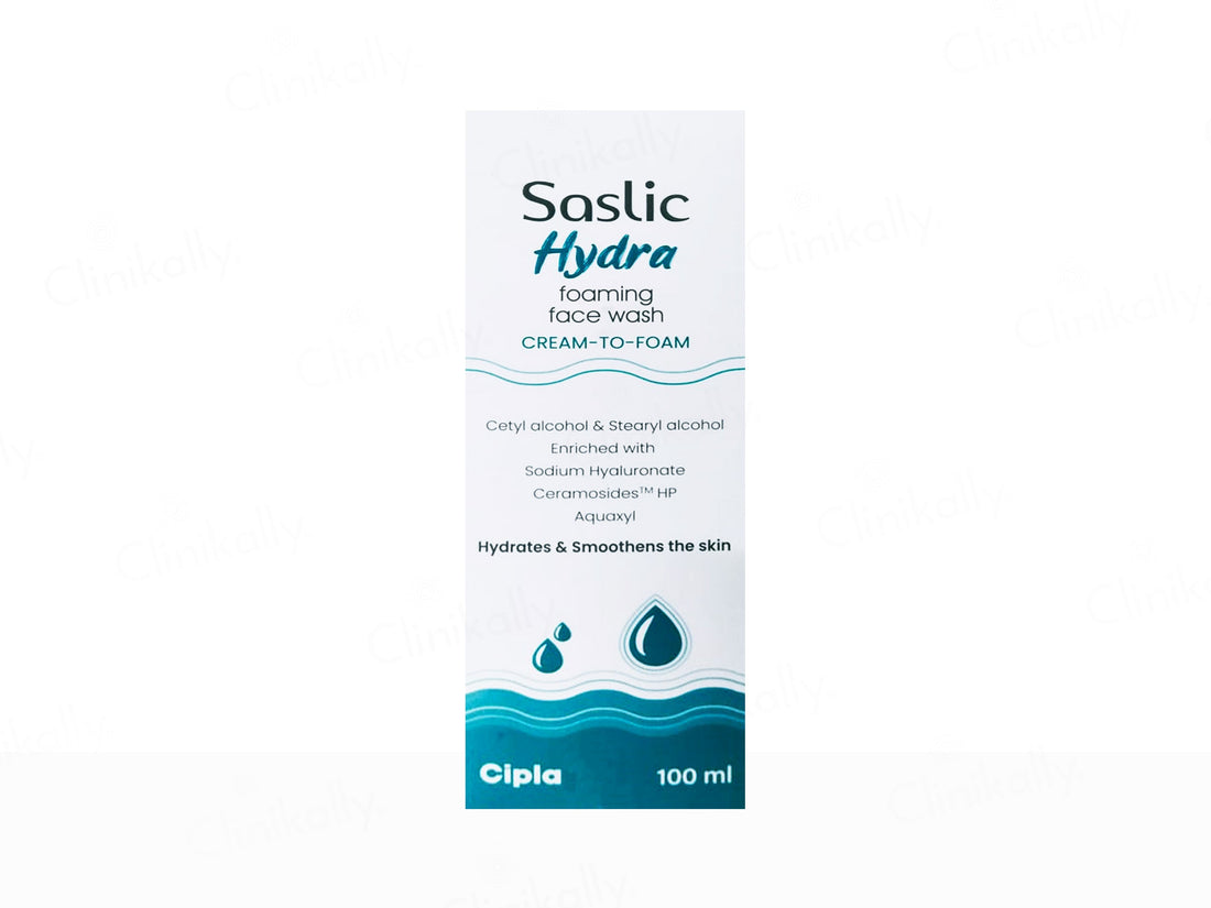 Hydrating foaming face wash by Saslic - cream to foam cleanser bottle