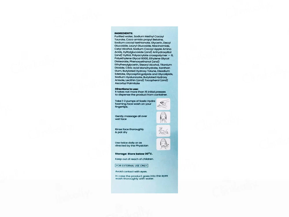 Saslic Hydra Foaming Cream-To-Foam Face Wash