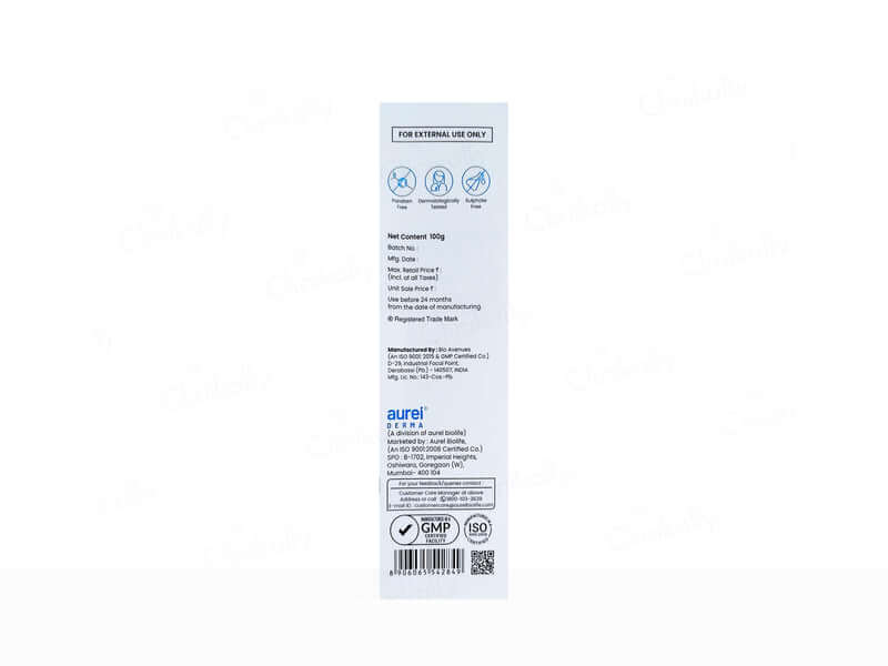 Aurel product packaging with text and logos on a white background
